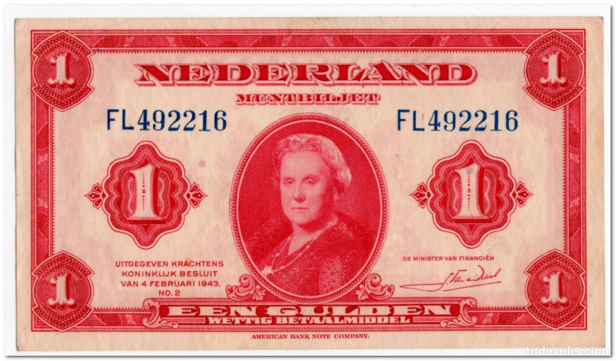 Billetes extranjeros: NETHERLANDS,1 GULDEN,1943,P.64,AU