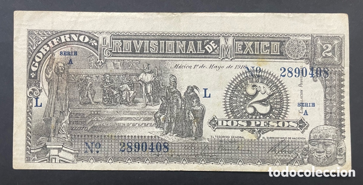 Billetes extranjeros: CMC MEJICO (MEXICO) 2 PESOS 1916 PICK S711