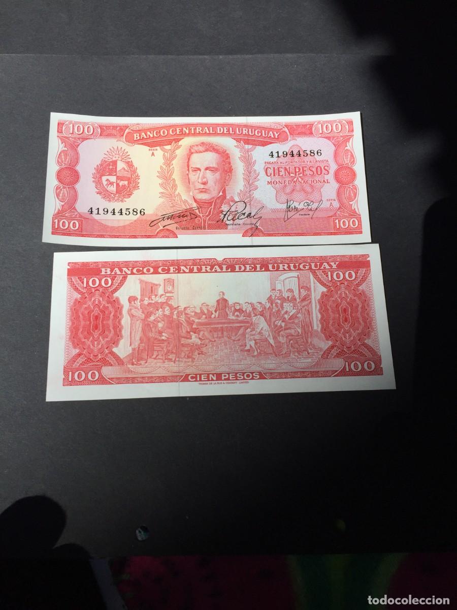 Billetes extranjeros: BILLETE DE 100 PESOS SERIE A SC DE URUGUAY A&Ntilde;O 1967- EL DE LAS FOTOS VER TODOS MIS LOTES DE BILLETES