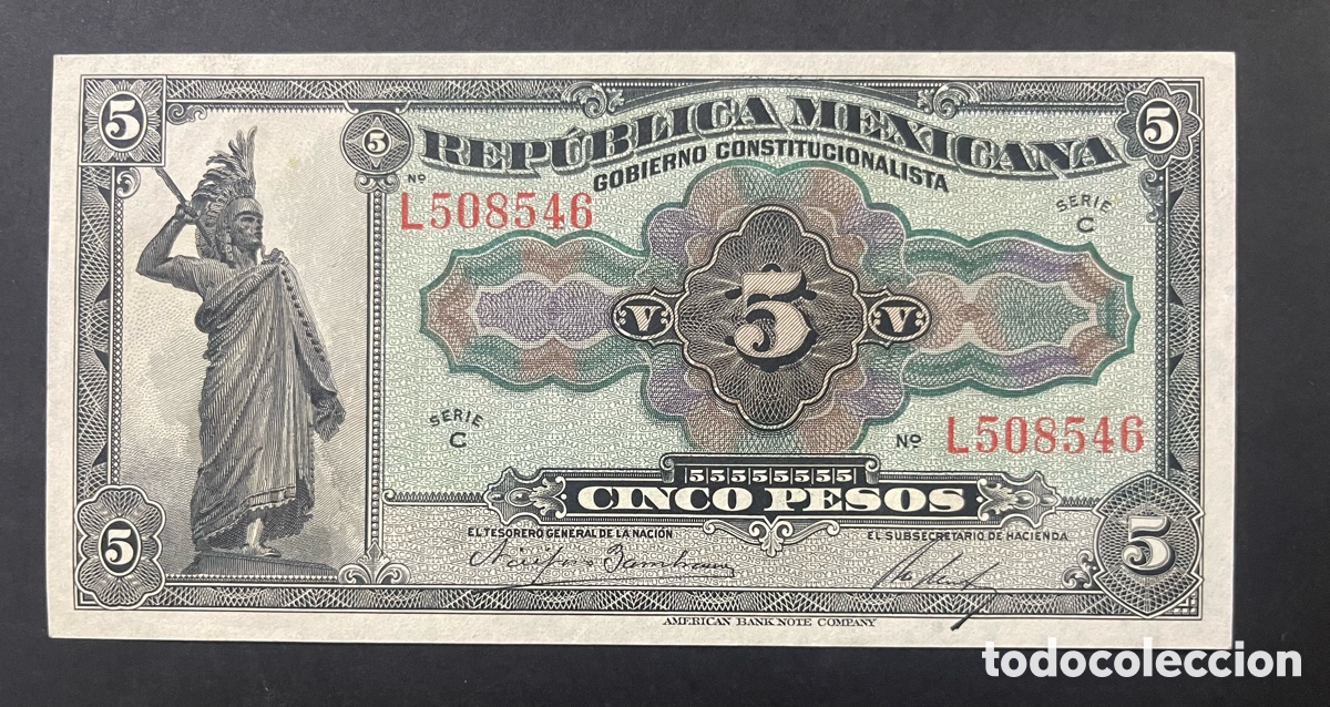 Billetes extranjeros: CMC MEJICO (MEXICO) 5 PESOS 1916 PICK S685 SC