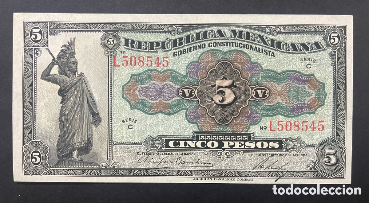 Billetes extranjeros: CMC MEJICO (MEXICO) 5 PESOS 1916 PICK S685 SC