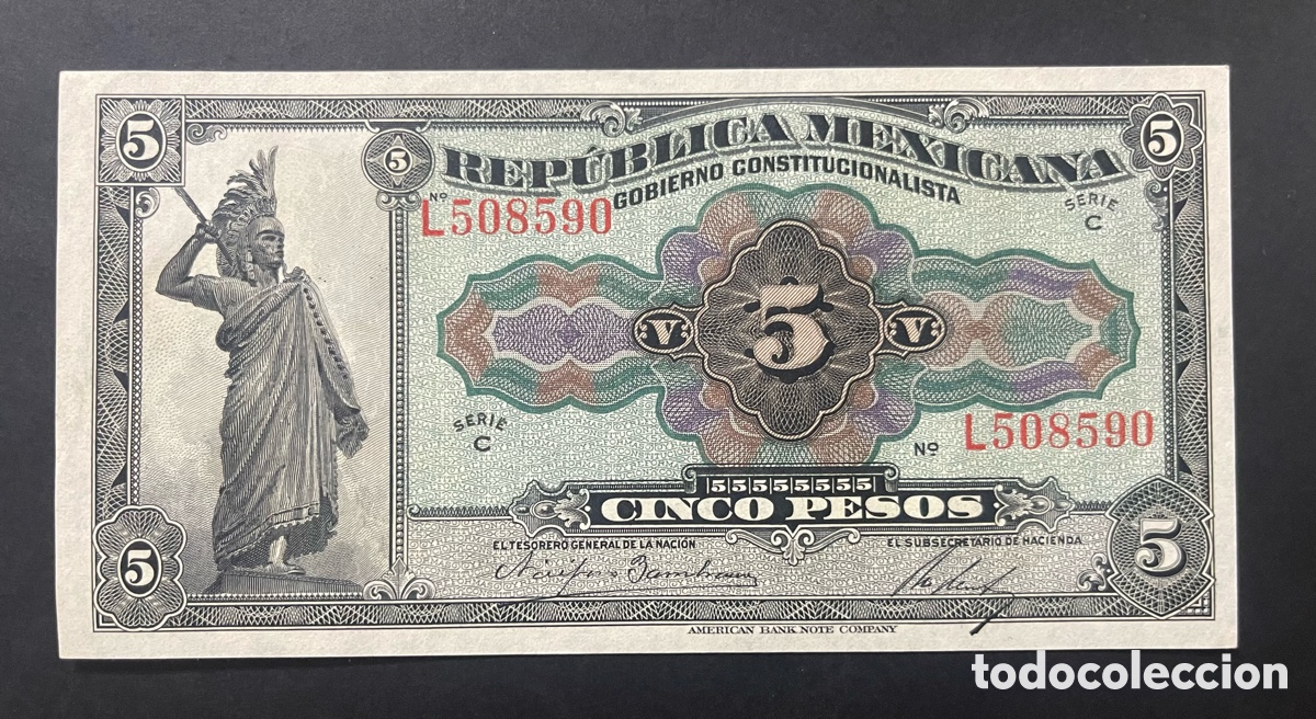 Billetes extranjeros: CMC MEJICO (MEXICO) 5 PESOS 1916 PICK S685 SC