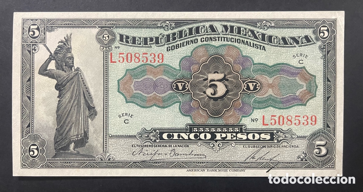 Billetes extranjeros: CMC MEJICO (MEXICO) 5 PESOS 1916 PICK S685 SC-