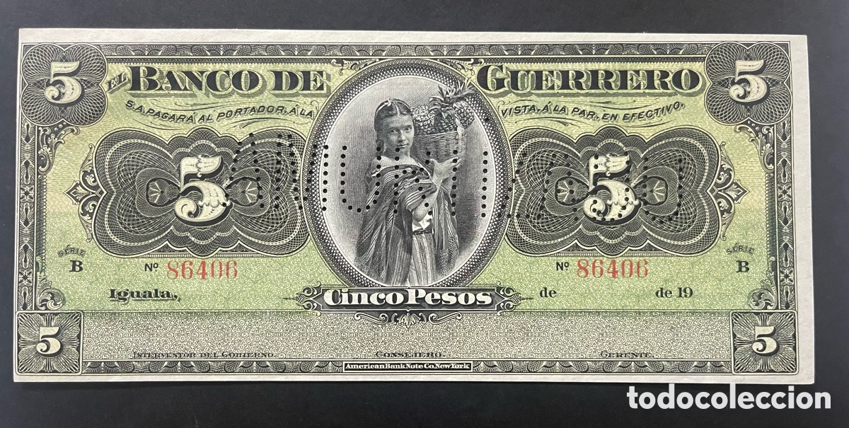 Billetes extranjeros: CMC MEJICO (MEXICO) 5 PESOS 1914 PICK S298 SC