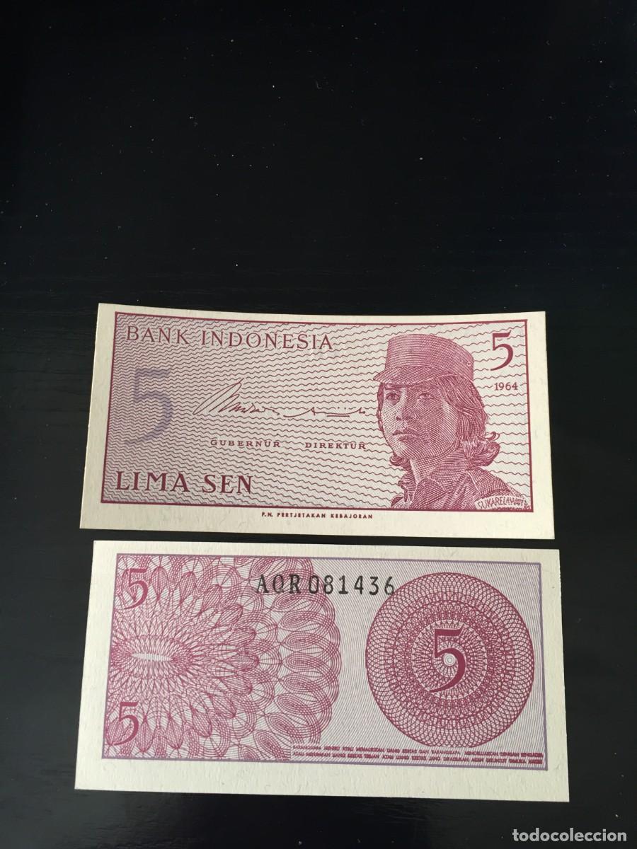 Billetes extranjeros: BILLETE DE 5 LIMA SEN SC DE INDONESIA A&Ntilde;O 1964- EL DE LAS FOTOS VER TODOS MIS LOTES DE BILLETES