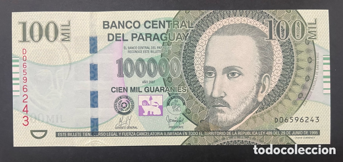 Billetes extranjeros: CMC PARAGUAY 100000 GUARANIES 2007 PICK 233-A SC