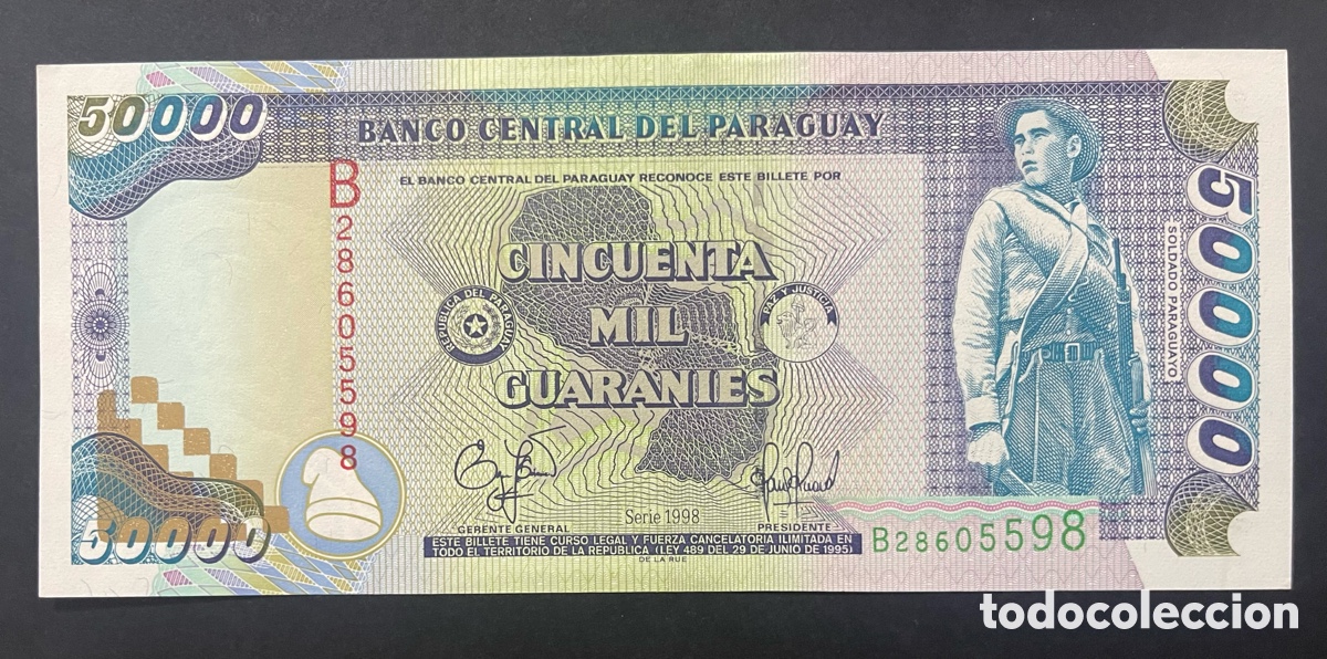 Billetes extranjeros: CMC PARAGUAY 50000 GUARANIES 1998 PICK 218