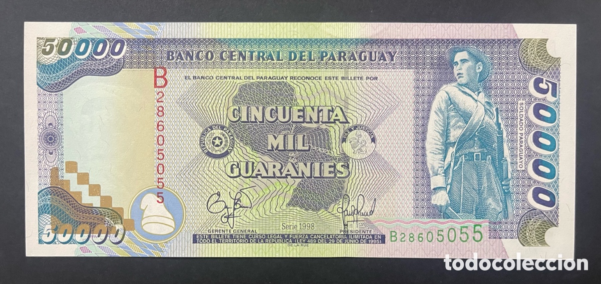 Billetes extranjeros: CMC PARAGUAY 50000 GUARANIES 1998 PICK 218