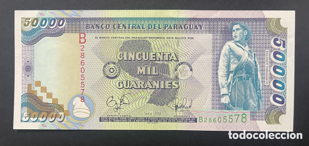 Billetes extranjeros: CMC PARAGUAY 50000 GUARANIES 1998 PICK 218