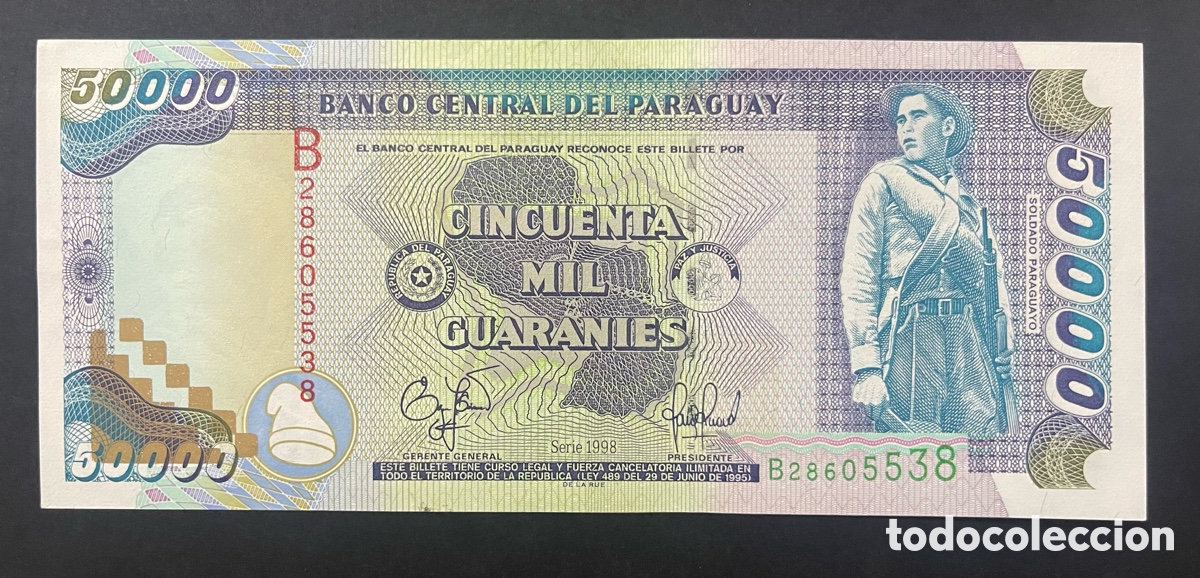 Billetes extranjeros: CMC PARAGUAY 50000 GUARANIES 1998 PICK 218