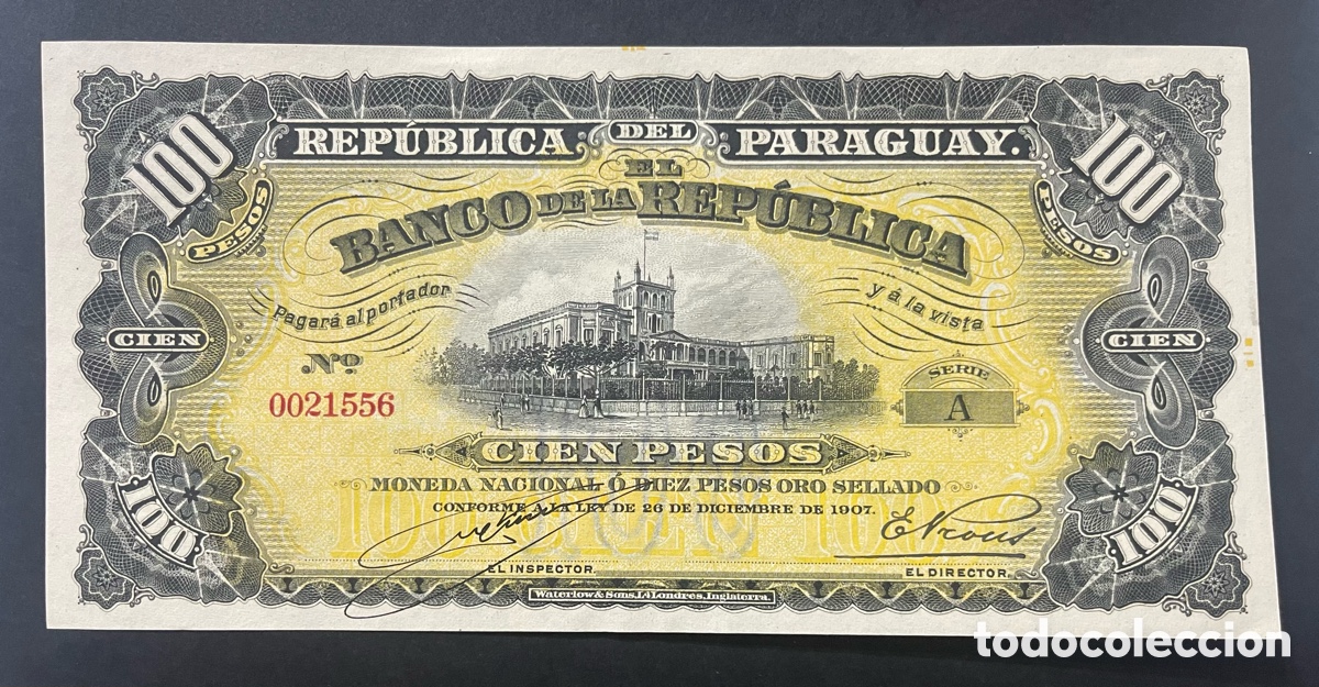 Billetes extranjeros: CMC PARAGUAY 100 PESOS 1907 PICK 159 SC