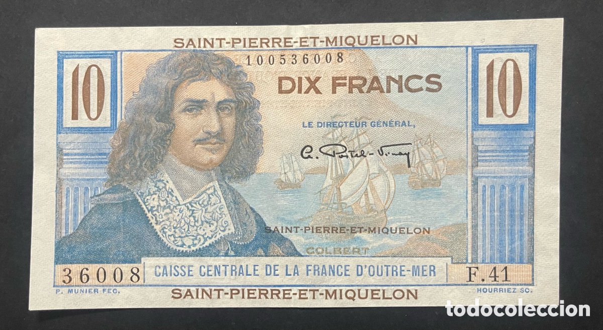 Billetes extranjeros: CMC SAN PEDRO Y MIQUELON (SAINT PIERRE & MIQUELON) 10 FRANCOS 1950-60 PICK 23 SC-
