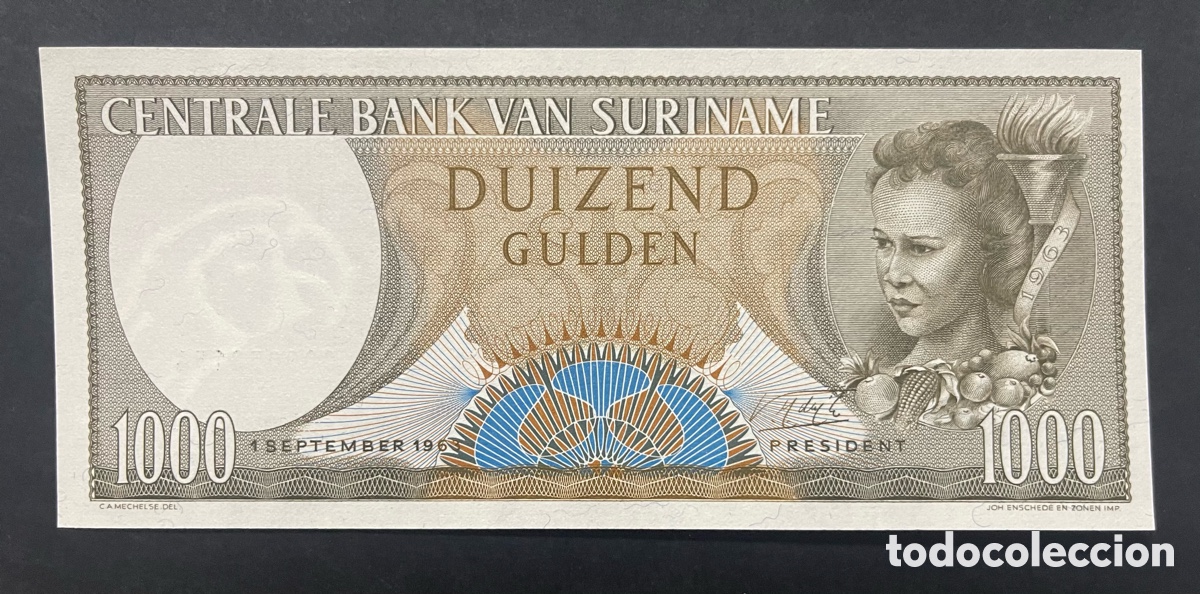 Billetes extranjeros: CMC SURINAME 1000 GULDEN 1963 PICK 124 SC