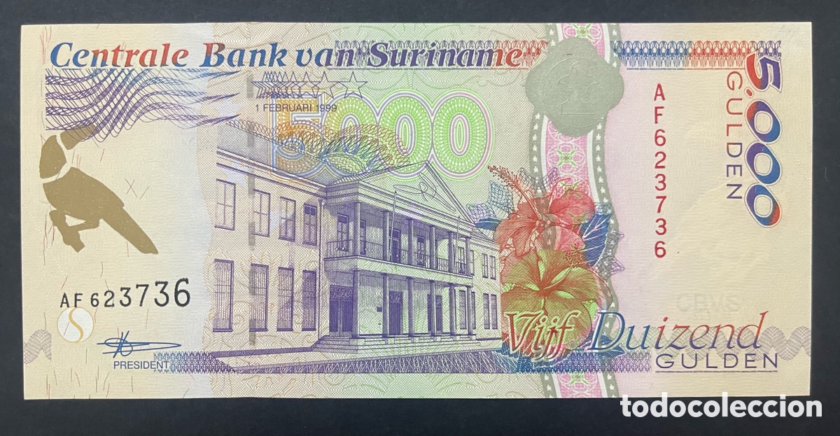Billetes extranjeros: CMC SURINAME 5000 GULDEN 1999 PICK 143-B SC