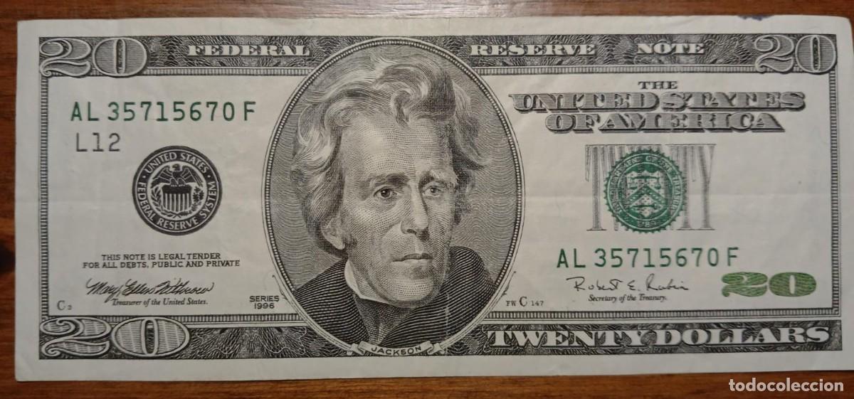 Billetes extranjeros: ESTADOS UNIDOS USA billete 20 dolares a&ntilde;o 1996, L12