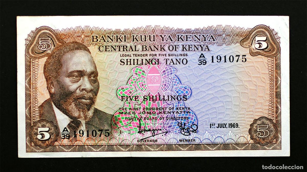 Billetes extranjeros: SC-Kenia. 5 Shilling. 1969. EBC/XF.