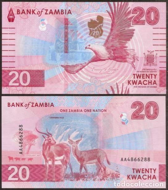 Notas Internacionais: ZAMBIA. 20 kwacha 2025. S/C. Fauna. Antilopes.
