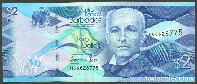 Internationale Banknoten: BARBADOS. 2 $ 1.1.2018