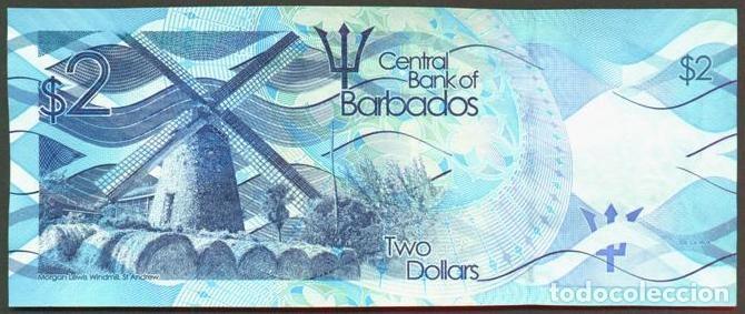 Billetes extranjeros: BARBADOS. 2 $ 1.1.2018 - Foto 2