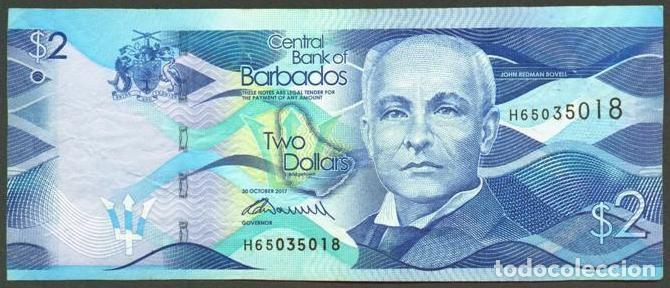 Internationale Banknoten: BARBADOS. 2 $ 30.10.2017.