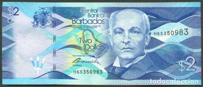 Internationale Banknoten: BARBADOS. 2 $ 30.10.2017.