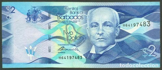 Internationale Banknoten: BARBADOS. 2 $ 15.12.2016.