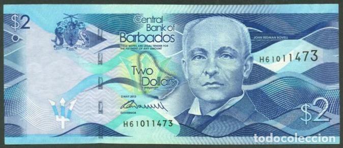 Internationale Banknoten: BARBADOS. 2 $ 2.5.2013