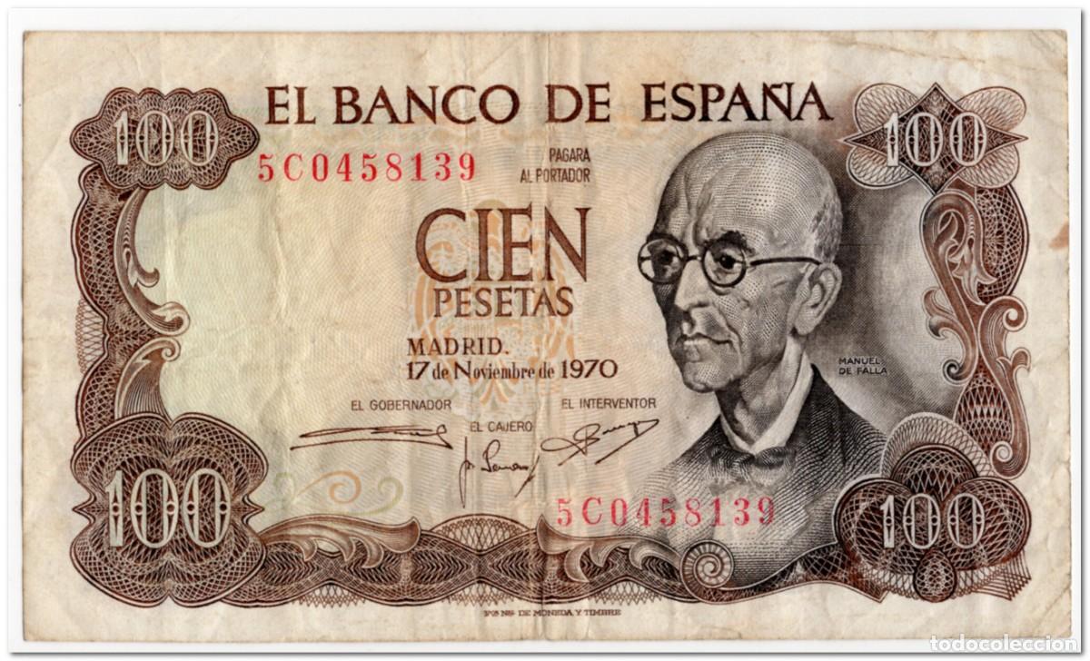 Billetes extranjeros: SPAIN,100 PESETAS,1970(1974)P.152,FINE