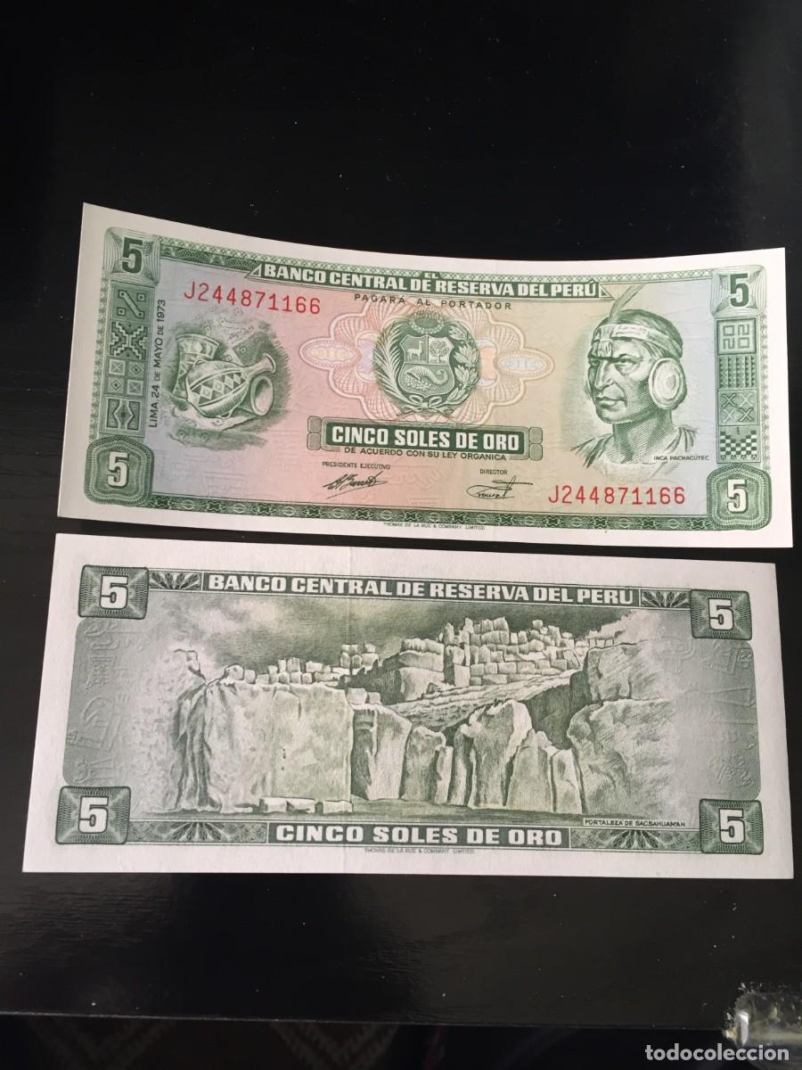Billetes extranjeros: BILLETE DE 5 SOLES DE ORO SC DE PER&Uacute; A&Ntilde;O 1973- EL DE LAS FOTOS VER TODOS MIS LOTES DE BILLETES