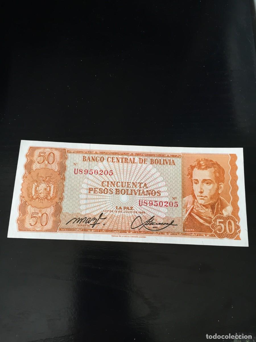 Billetes extranjeros: BILLETE 50 PESOS BOLIVIANOS SC DE BOLIVIA A&Ntilde;O 1962- EL DE LAS FOTOS VER TODOS MIS LOTES DE BILLETES