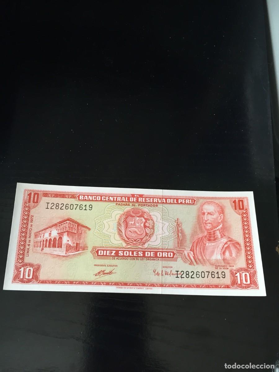 Billetes extranjeros: BILLETE DE 10 PESOS ORO SC DE PER&Uacute; A&Ntilde;O 1972- EL DE LAS FOTOS VER TODOS MIS LOTES DE BILLETES