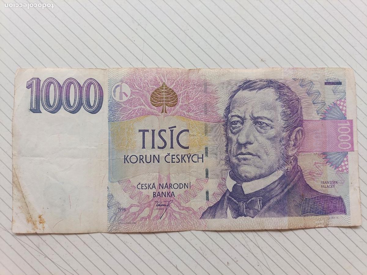 Billetes extranjeros: Rep&uacute;blica Checa. Billete 1000 Coronas. 1996