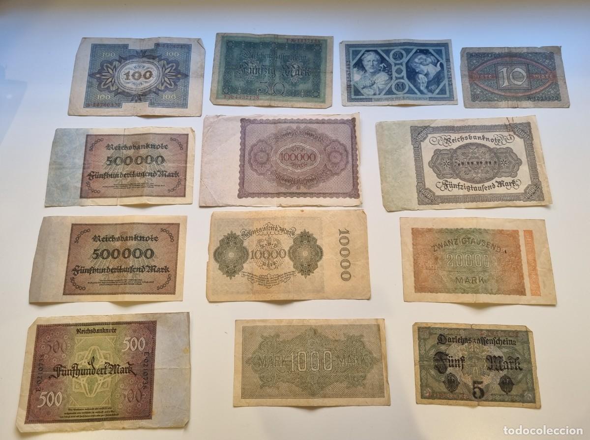 Billetes extranjeros: Lote de 13 billetes Alemania 1914-1923