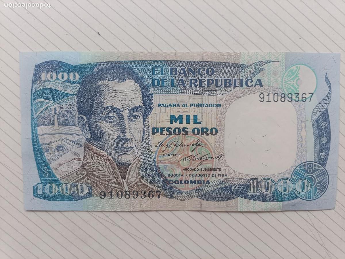 Banconote internazionali: COLOMBIA - 1000 PESOS ORO 1984 SC-
