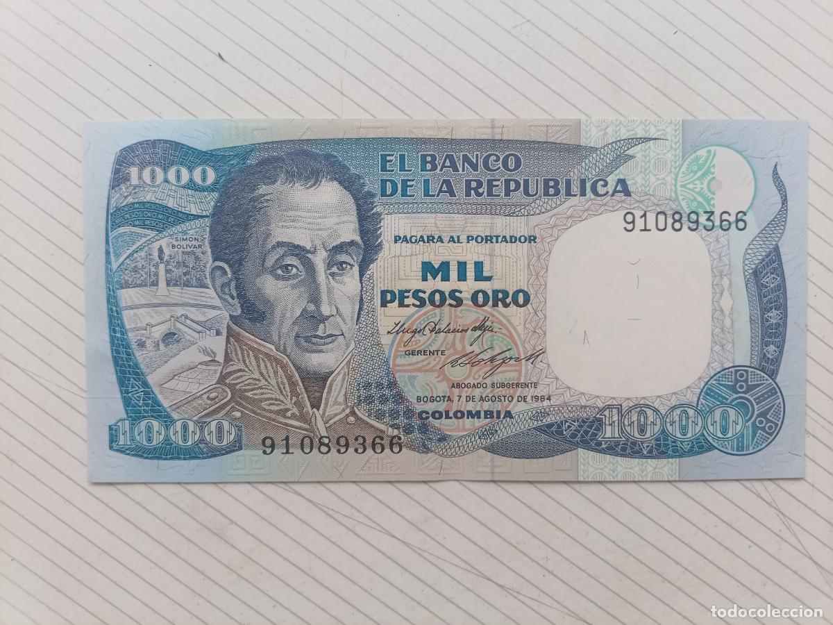 Billetes extranjeros: COLOMBIA - 1000 PESOS ORO 1984 SC