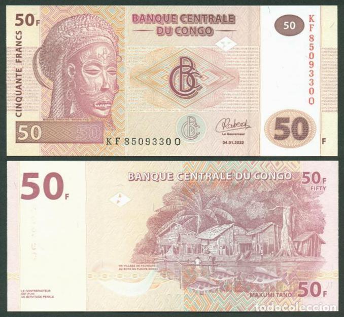 Billetes extranjeros: CONGO Rep. Dem. 50 francs 04.01. 2022. S/C. Ver firma.