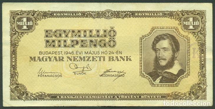 Notas Internacionais: HUNGRIA. 1 Million Milpengo 24.5. 1946. Pick 128.