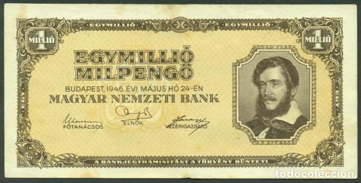 Internationale Banknoten: HUNGRIA. 1 Million Milpengo 24.5. 1946. Pick 128.