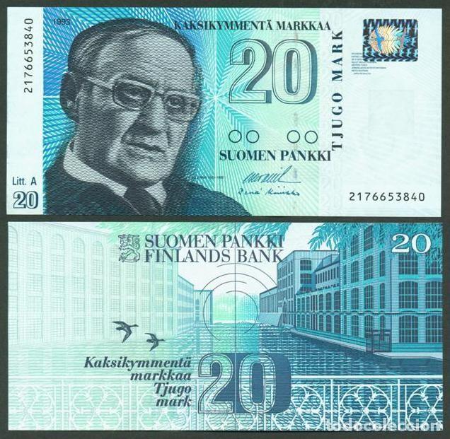 Internationale Banknoten: FINLANDIA. 20 markkaa 1997. Pick 123. Variante de firmas. S/C.