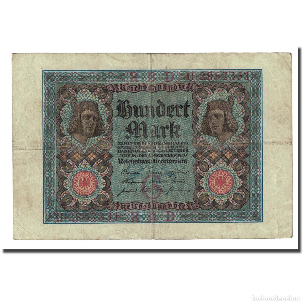 Billetes extranjeros: [#170021] Billete, 100 Mark, Alemania, 1920-11-01, KM:69a, BC