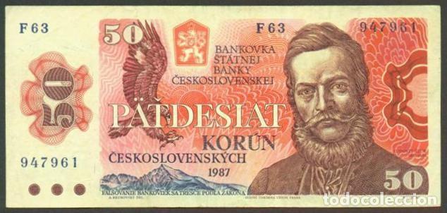 Internationale Banknoten: CHECOSLOVAQUIA. 50 korun 1987. Pick 96 a. Serie F.
