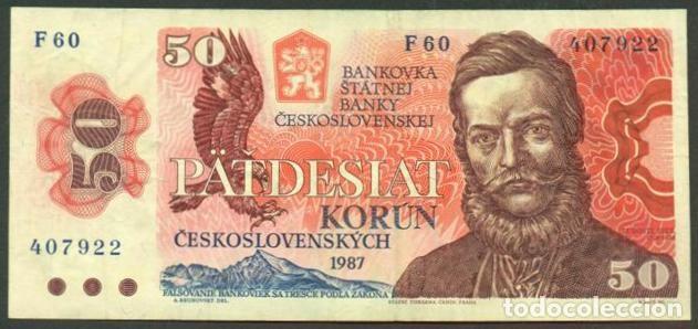 Internationale Banknoten: CHECOSLOVAQUIA. 50 korun 1987. Pick 96 a. Serie F.