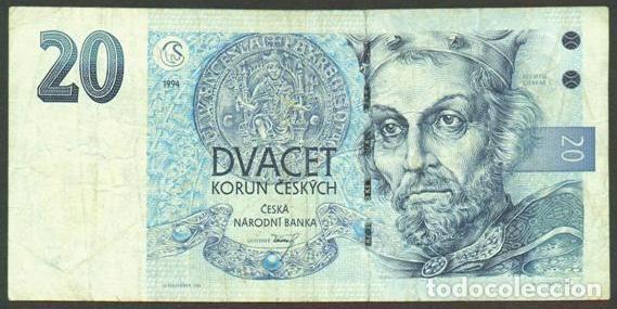 Internationale Banknoten: CHECA Republica. 20 korun 1994(1995). Pick 10a. Serie A.