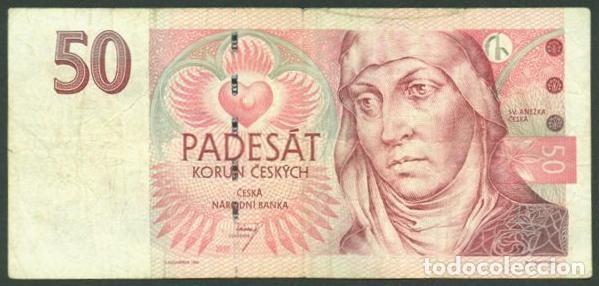 Internationale Banknoten: CHECA Rep. 50 korun 1997. Pick 17. Serie D. Impresora STC-P.