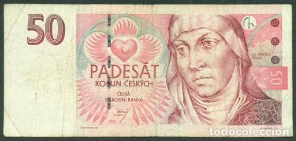 Internationale Banknoten: CHECA Rep. 50 korun 1997. Pick 17. Serie D. Impresora STC-P.