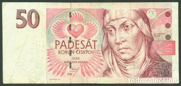 Internationale Banknoten: CHECA Rep. 50 korun 1994. Pick 11. Serie B. Impresora SCT-P.
