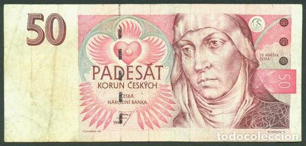 Internationale Banknoten: CHECA Rep. 50 korun 1994. Pick 11. Serie B. Impresora SCT-P.