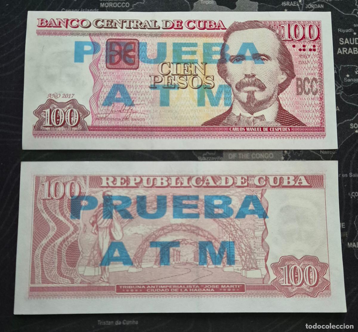 Billetes extranjeros: Cuba 100 Pesos 2017 Prueba ATM Sc Unc