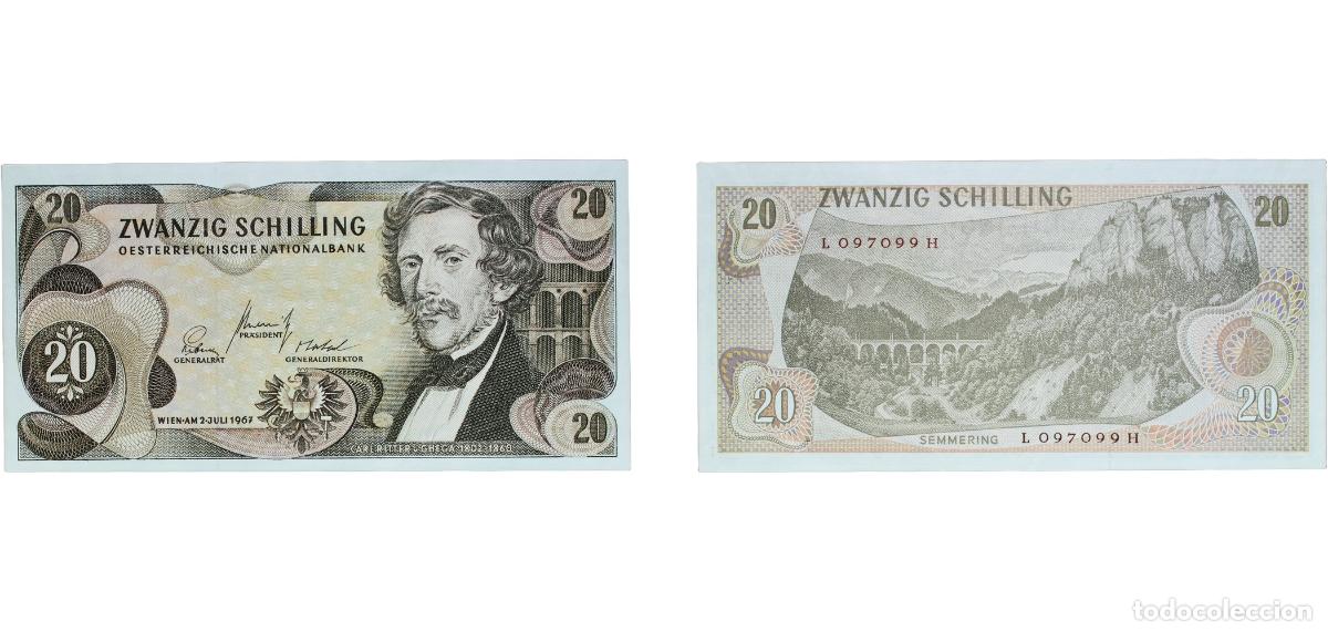 Billetes extranjeros: Austria Second Republic 1967 20 Schilling (National Bank of Austria) Paper AU KK Banknoten 250 P 1