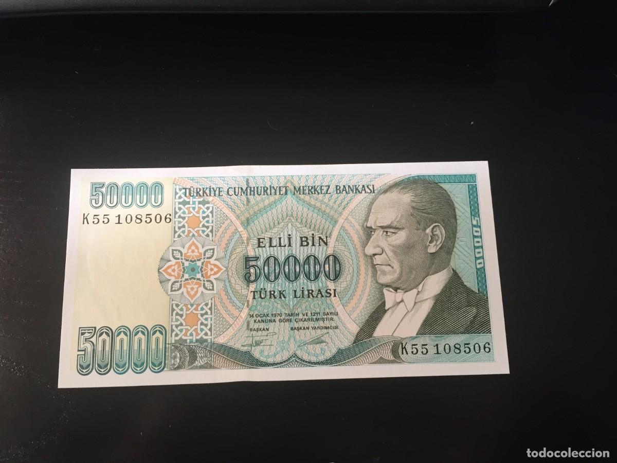 Billetes extranjeros: BILLETE DE 50000 LIRAS SC DE TURQU&Iacute;A A&Ntilde;O 1970 - EL DE LAS FOTOS VER TODOS MIS LOTES DE BILLETES